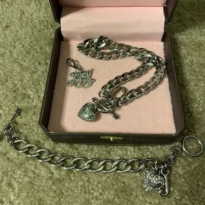 Juicy Couture silver pave necklace & bracelet